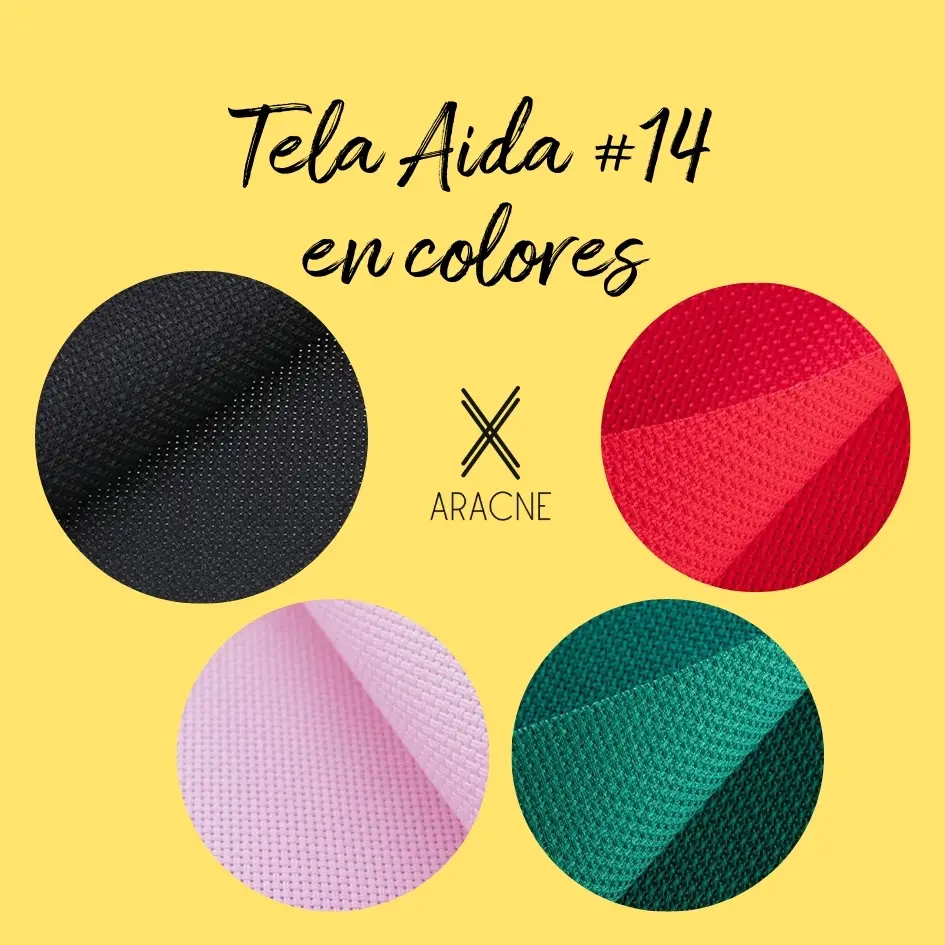 Tela Aida en colores (Rosado, 50cm x70cm)