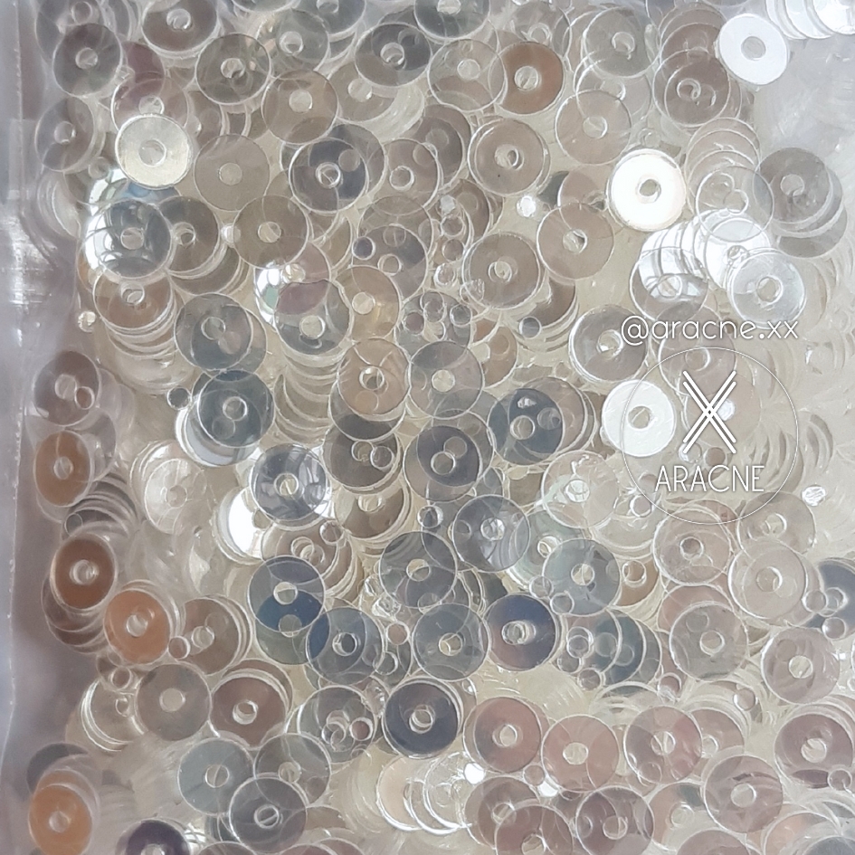 Lentejuela plana arcoiris 4mm (Transparente)