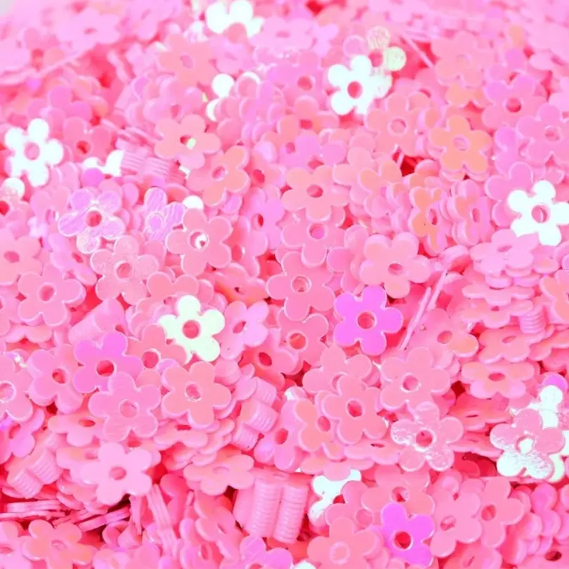 Lentejuela Flor plana (Rosado)