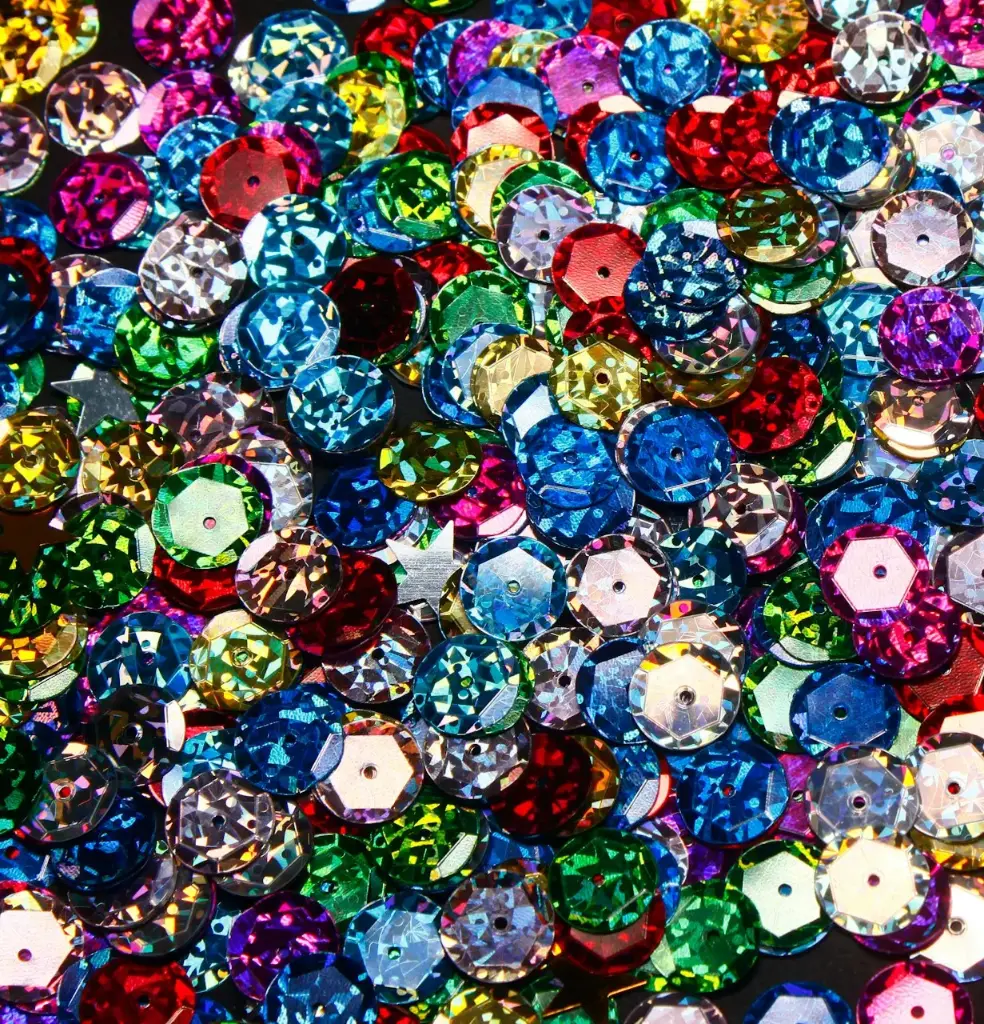 Lentejuela metalizada escarchada de 12mm