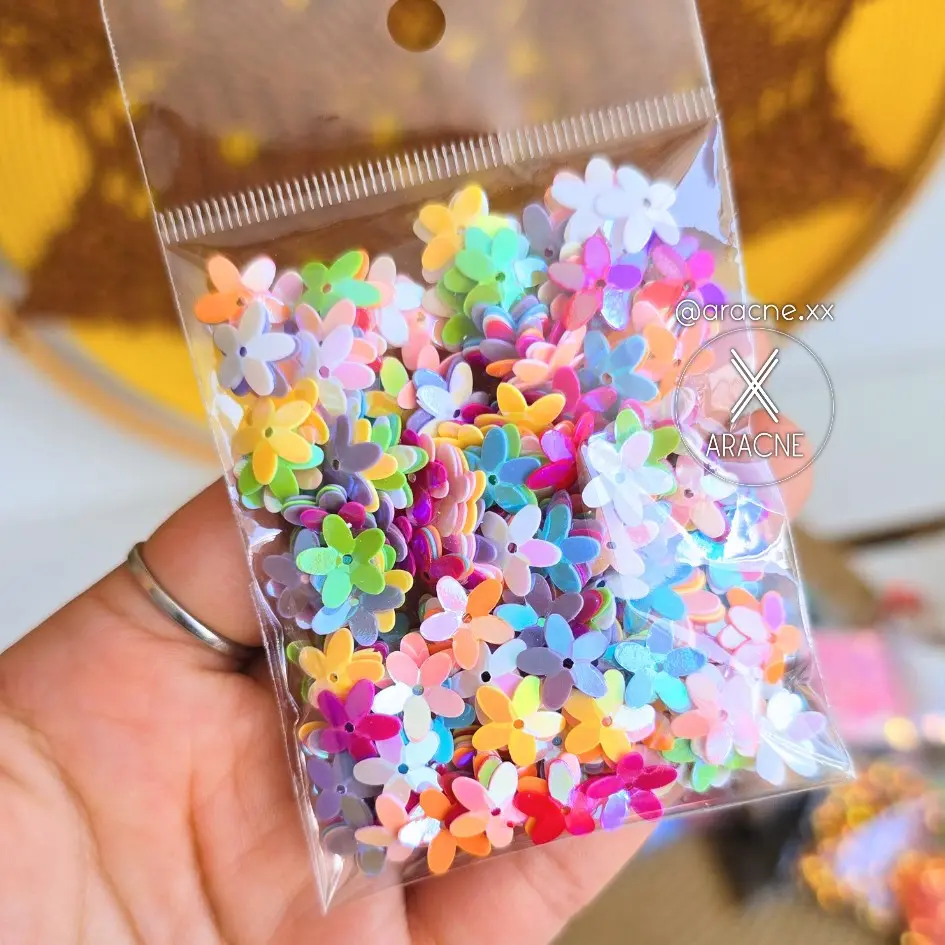 Lentejuela tornasol flor 10mm