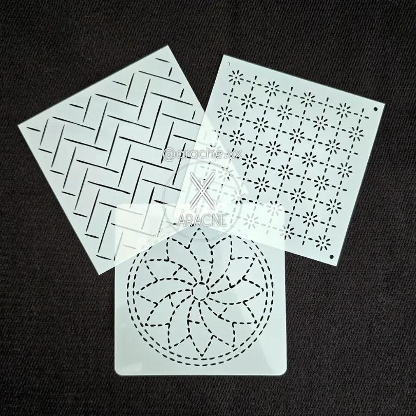 Plantillas 10cm para sashiko x 3 (Opción 1)