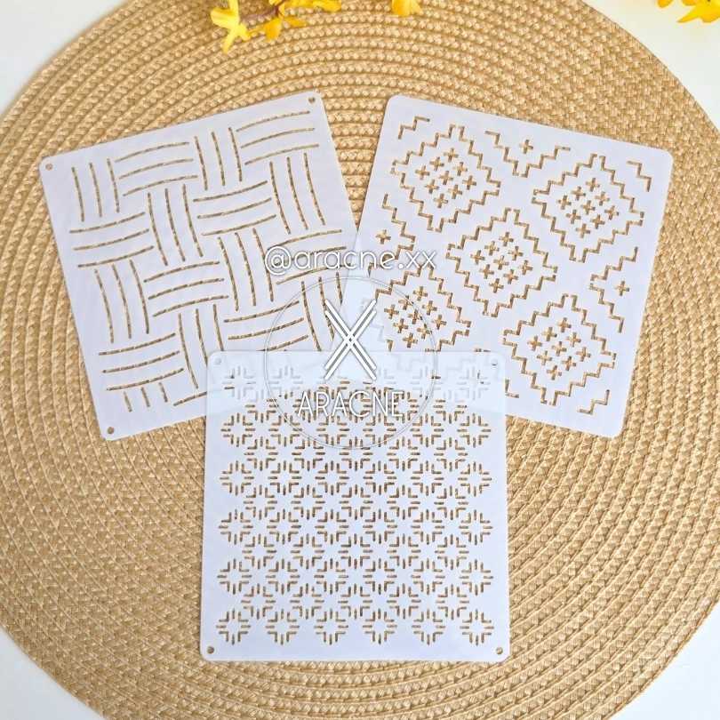 Plantillas 13cm para Sashiko x 3 (Opción 2)
