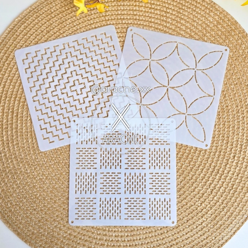 Plantillas 13cm para Sashiko x 3 (Opción 3)